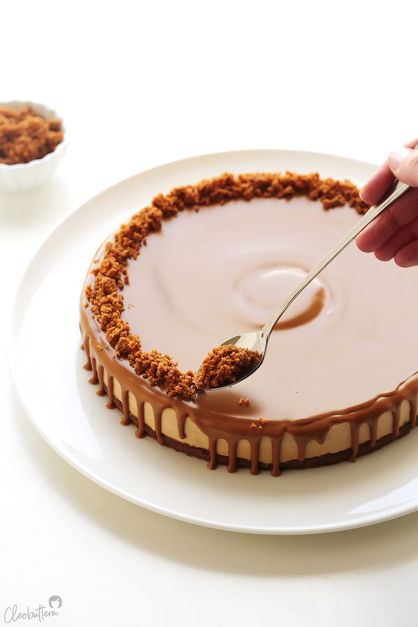 No Bake Lotus Biscoff Cheesecake Cleobuttera