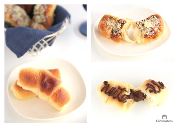 Heavenly Crescent Rolls (3 Ways) - The fluffiest and most tender rolls you could possible have, with 3 different fillings. There's the Nutella filled, the gooey mozzarella stuffed and the classic plain butter. 