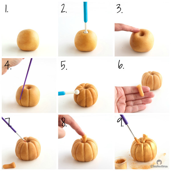 Golden Marzipan Pumpkins Tutorial for the Ultimate Pumpkin Cake