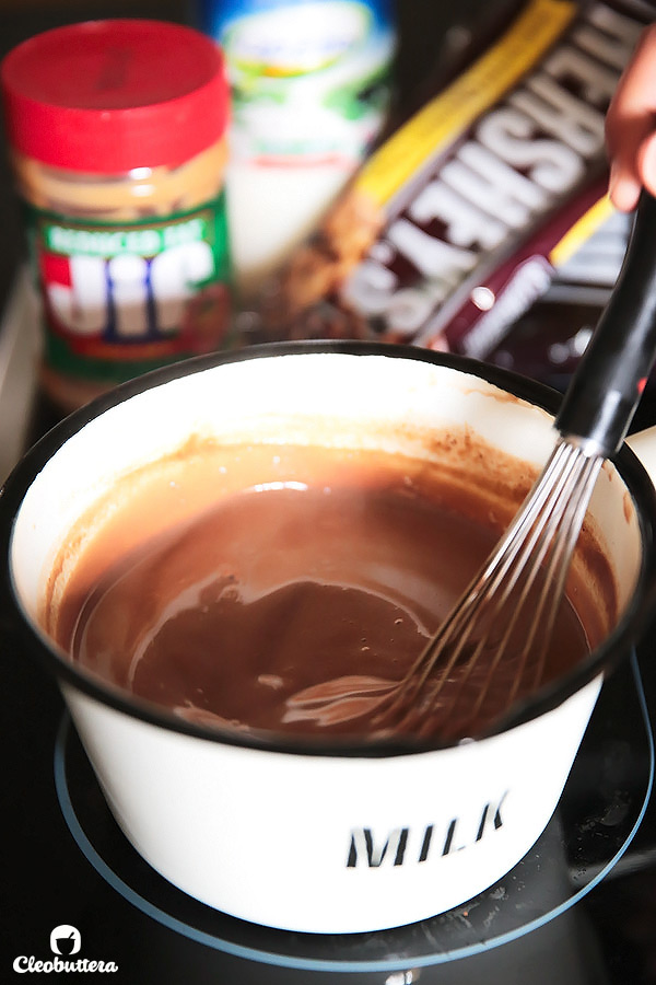 Peanut Butter Hot Chocolate Float...Thick hot chocolate that tastes just like a peanut butter cup poured over vanilla ice cream.