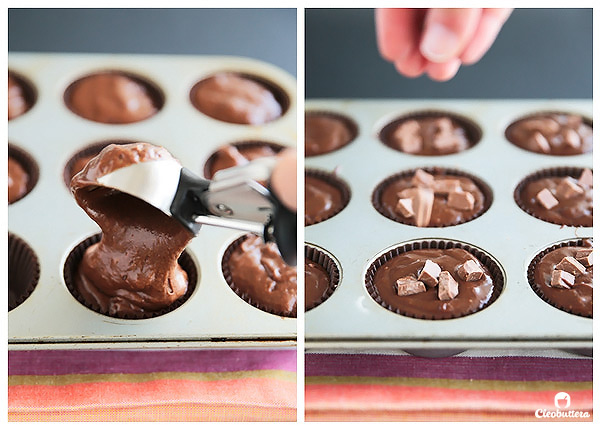 Galaxy Chunk Chocolate Muffins {Perfectly moist and tender with swirls of Galaxy chocolate bar in every bite...BEST EVER DOUBLE CHOCOLATE MUFFIN!}