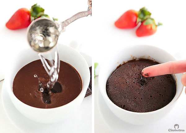 3-Minute Molten Double Chocolate Mug Cake Recipe