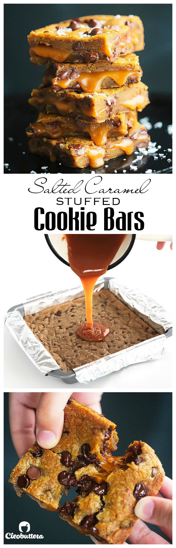 salted caramel cookie bars - pinterest