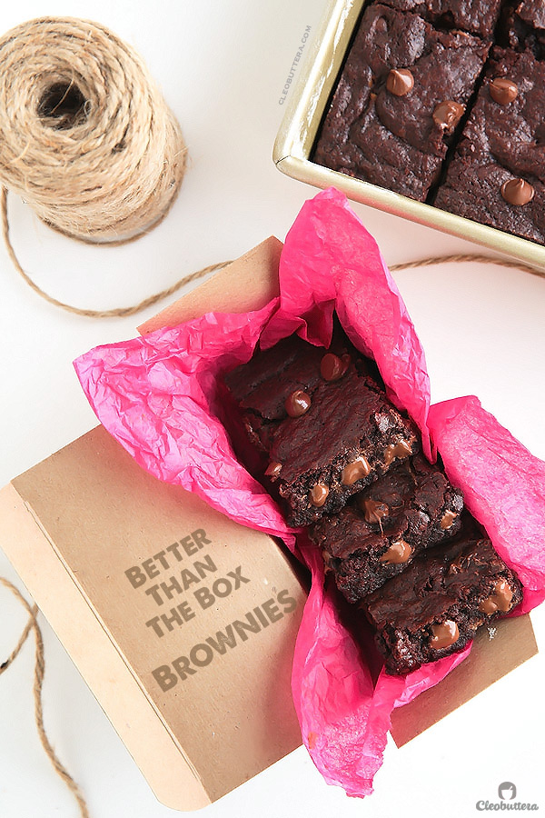 Super Fudgy Better Than the Box Brownies {Some of the chewiest, fudgiest and most chocolatey brownies you'll ever taste. So quick and easy too!}