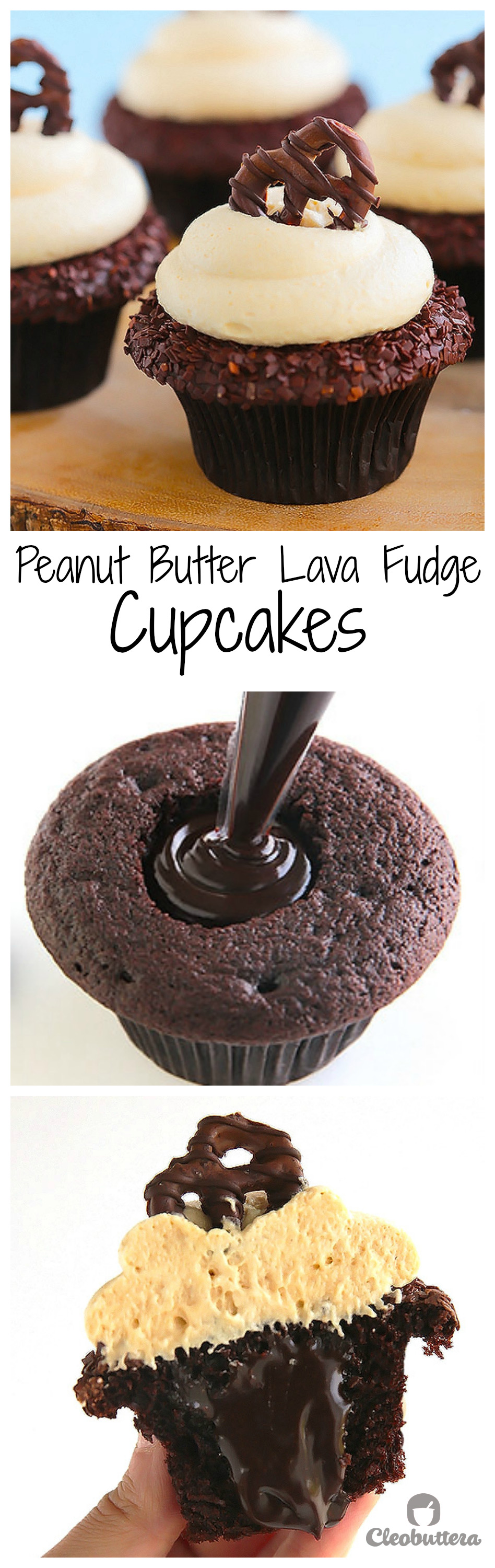 Peanut Butter Lava Fudge Cupcake - pinterest