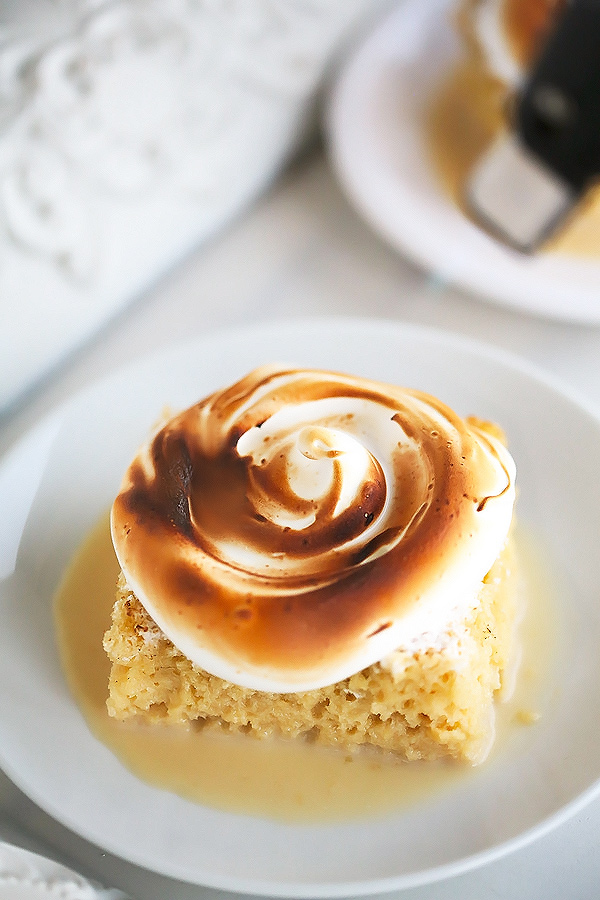 Tres Leches Cake with Toasted Marshmallow Frosting