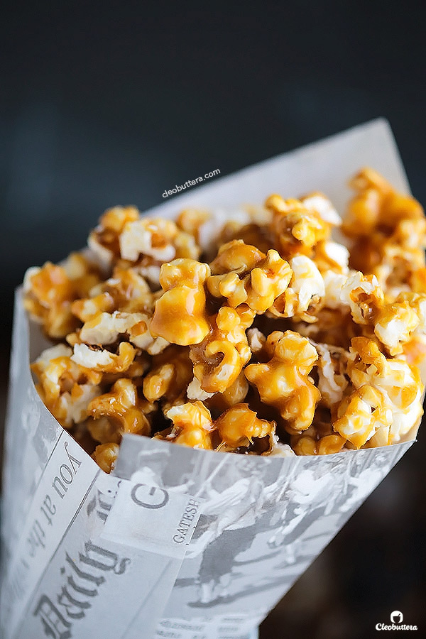 No Bake Salted Caramel Popcorn {Sweet, salty...All of the crunch...non of the long baking and continuous stirring}