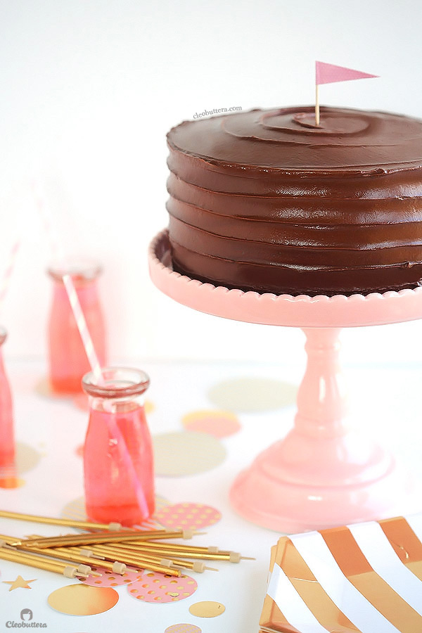 Chocolate Cake with Whipped Cream Frosting - One Sweet Appetite