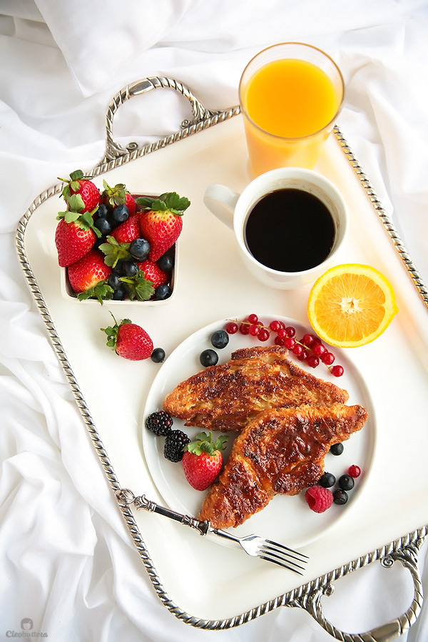 This French Toast is life changing! Soft and creamy on the inside with a caramelized exterior like creme brûlée. Croissants just puts them way waaaaay over the top!