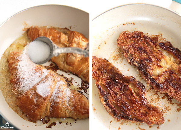 This French Toast is life changing! Soft and creamy on the inside with a caramelized exterior like creme brûlée. Croissants just puts them way waaaaay over the top!