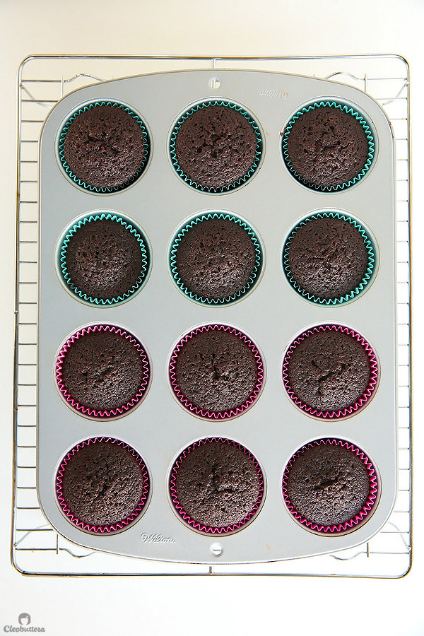 Light and fluffy, moist chocolate cupcake topped with a cloud-like Italian meringue chocolate buttercream and dipped in French chocolate sprinkles. The whole experience is like biting into a chocolate cloud. (Inspired by Kara’s Cupcakes famous Chocolate Velvet Cupcake)