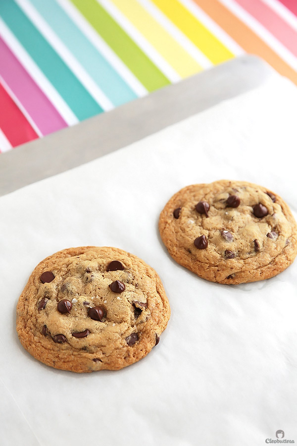 Recipe for 1 giant thick and chewy chocolate chip cookie! Perfect for those moments when all you need is a cookie, but too lazy to make an entire batch. (Can also make 2 regular sized cookie or mini skillet cookies a la mode!)