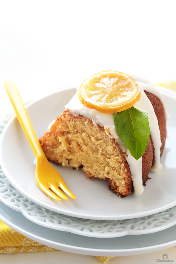 This quadruple lemon bundt cake is as lemony as it gets! A tender sour cream cake is filled with bursts of lemon zest, then brushed with lemon syrup, glazed with lemon cream cheese icing and adorned with candied lemon slices. It’s melt-in-the-mouth refreshing (Poppy seeds are more than welcome here!)