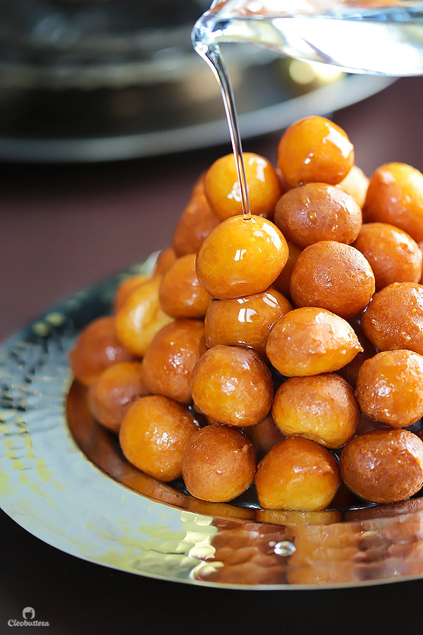 Also known as Lokmet El Kady, Awamat and Lokaymat. These sweet fritters of the Middle East are super crunchy on the outside and soft and airy on the inside. Can be soaked in simple syrup, drowned in Nutella or dusted with cinnamon sugar! 