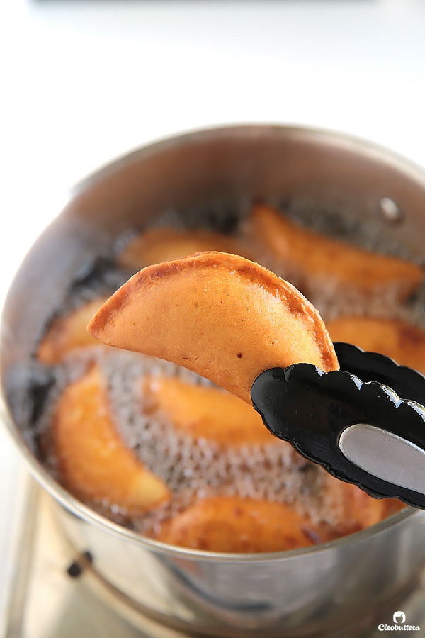 A Middle Eastern favorite, traditionally served during the month of Ramadan! Made from a type of yeasted pancakes stuffed with nuts, fried to crunchy, golden perfection, then doused in simple syrup.