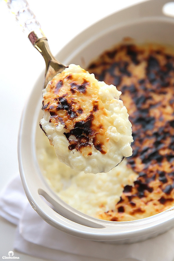 Grandma’s recipe for an incredible rice pudding! Unbelievably creamy on the inside with a pleasantly blistered, broiled top on the outside.