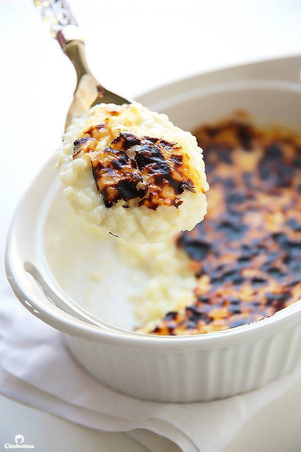 Grandma’s recipe for an incredible rice pudding! Unbelievably creamy on the inside with a pleasantly blistered, broiled top on the outside.