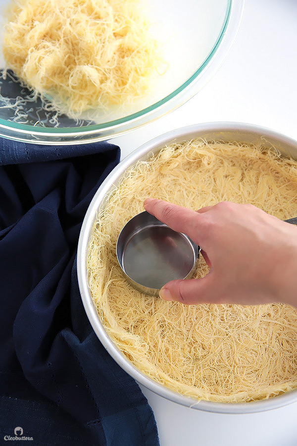 This recipe breaks some cheese Kunafa-making rules, but the result is one of the best you’ll ever have! A simple trick keeps the cheese filling from hardening even after it has cooled down.