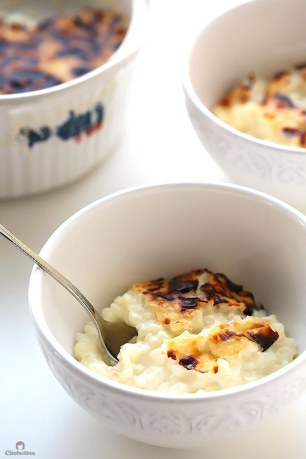 Grandma’s recipe for an incredible rice pudding! Unbelievably creamy on the inside with a pleasantly blistered, broiled top on the outside.