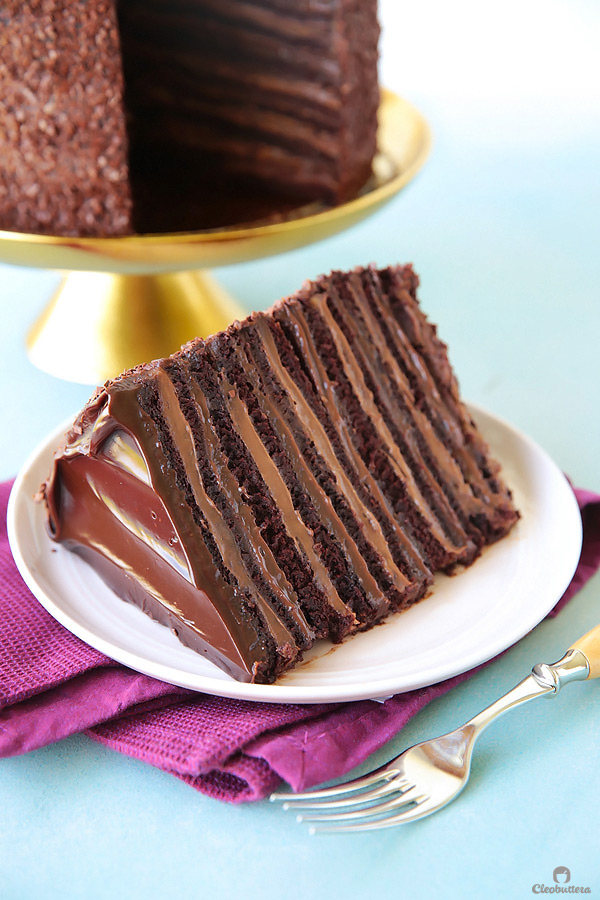 Epic 12 Layer Chocolate Cake | Cleobuttera