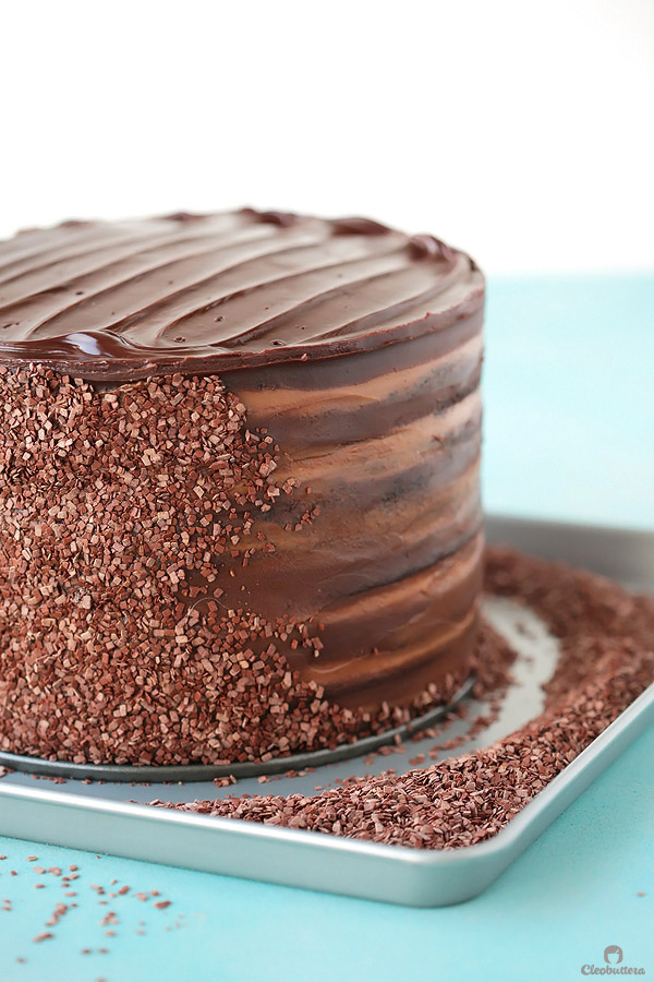 Twelve layers of chocolate cake filled with alternating ...