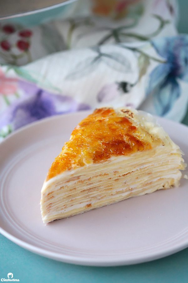 Creme Brulee Mille Crepe Cake Cleobuttera