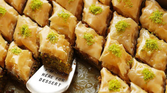 Thirty crisp layers of buttery phyllo and heaps of fragrant pistachios, combine to make an utterly delicious, light yet rich baklava that tastes like it came straight from a Turkish bakery.  Plus recipe VIDEO included!