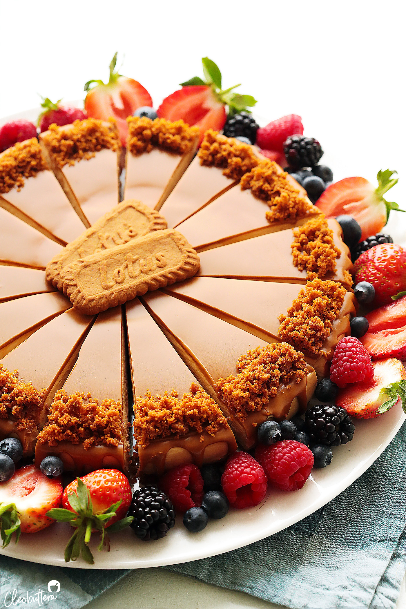 No-Bake Lotus Biscoff Cheesecake | Cleobuttera