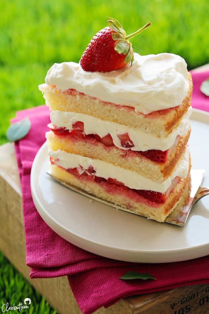 Strawberry Cream Cake | Cleobuttera